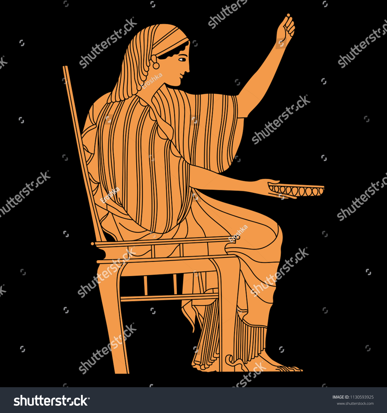 Isolated Vector Illustration Ancient Greek Woman Stock Vector Royalty Free