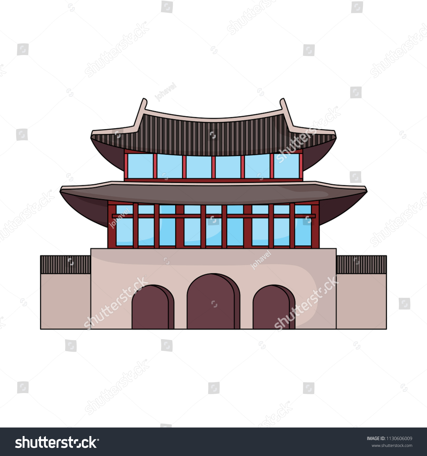 South Korea Landmarks Design Stock Vector (Royalty Free) 1130606009 ...