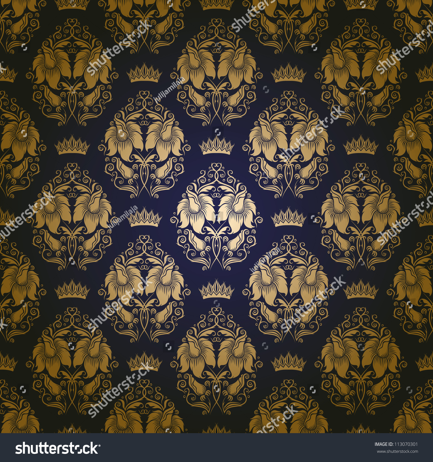 Damask Seamless Floral Pattern Royal Wallpaper Stock Vector (Royalty