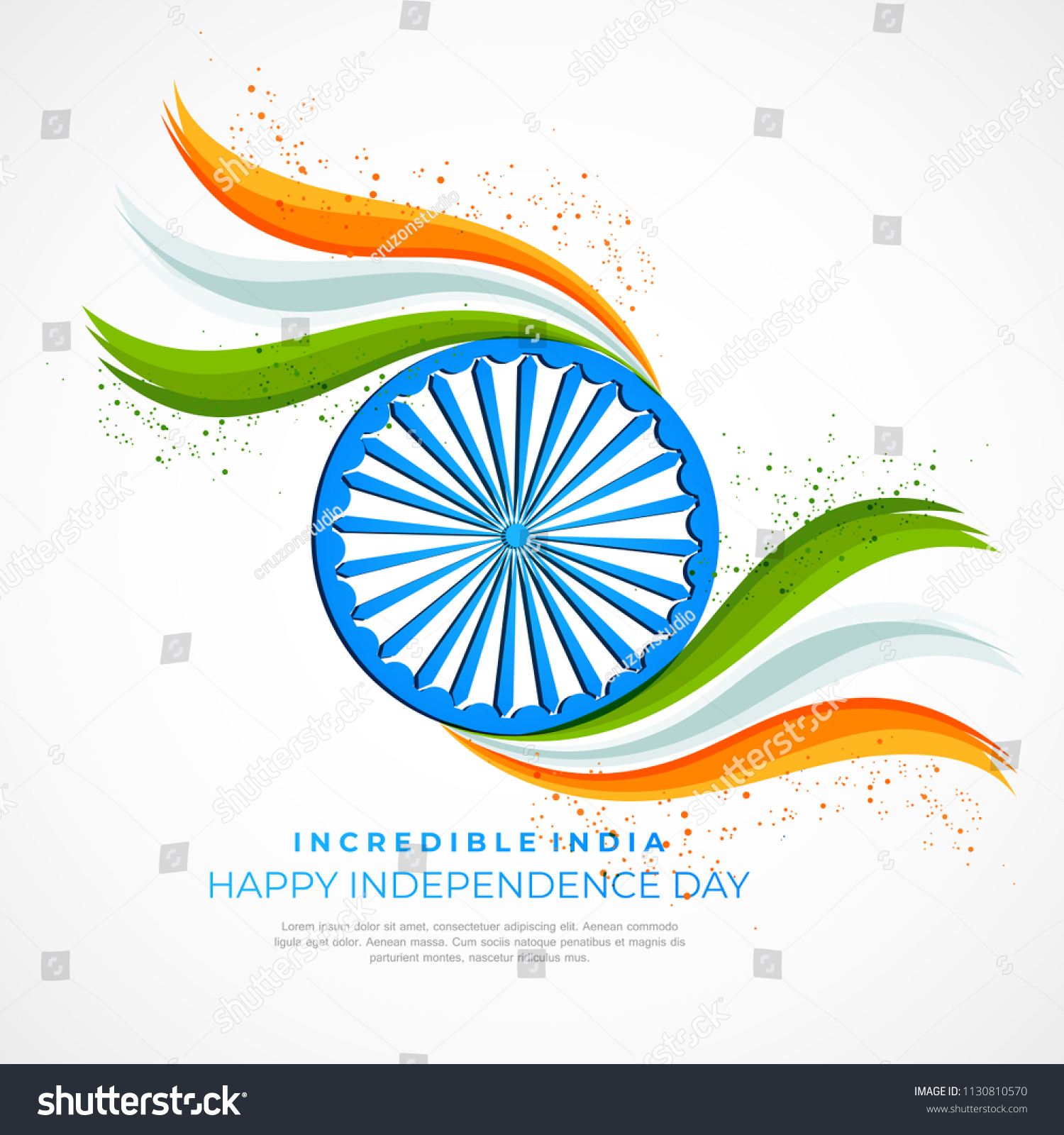 Indian Independence Day Concept Text 15th Stock Vector (Royalty Free ...