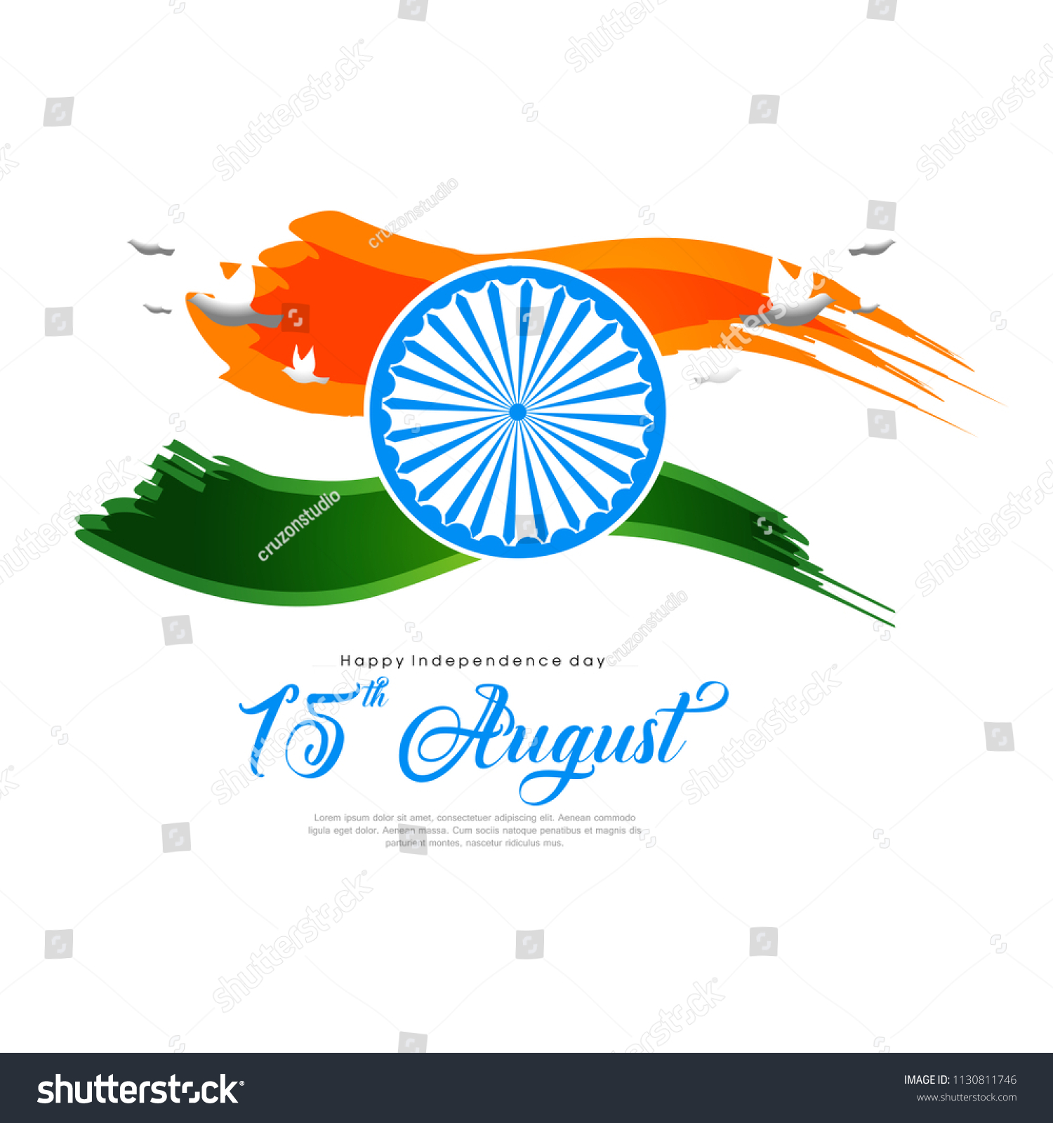 Indian Independence Day Vector Text 15th Stock Vector (Royalty Free ...