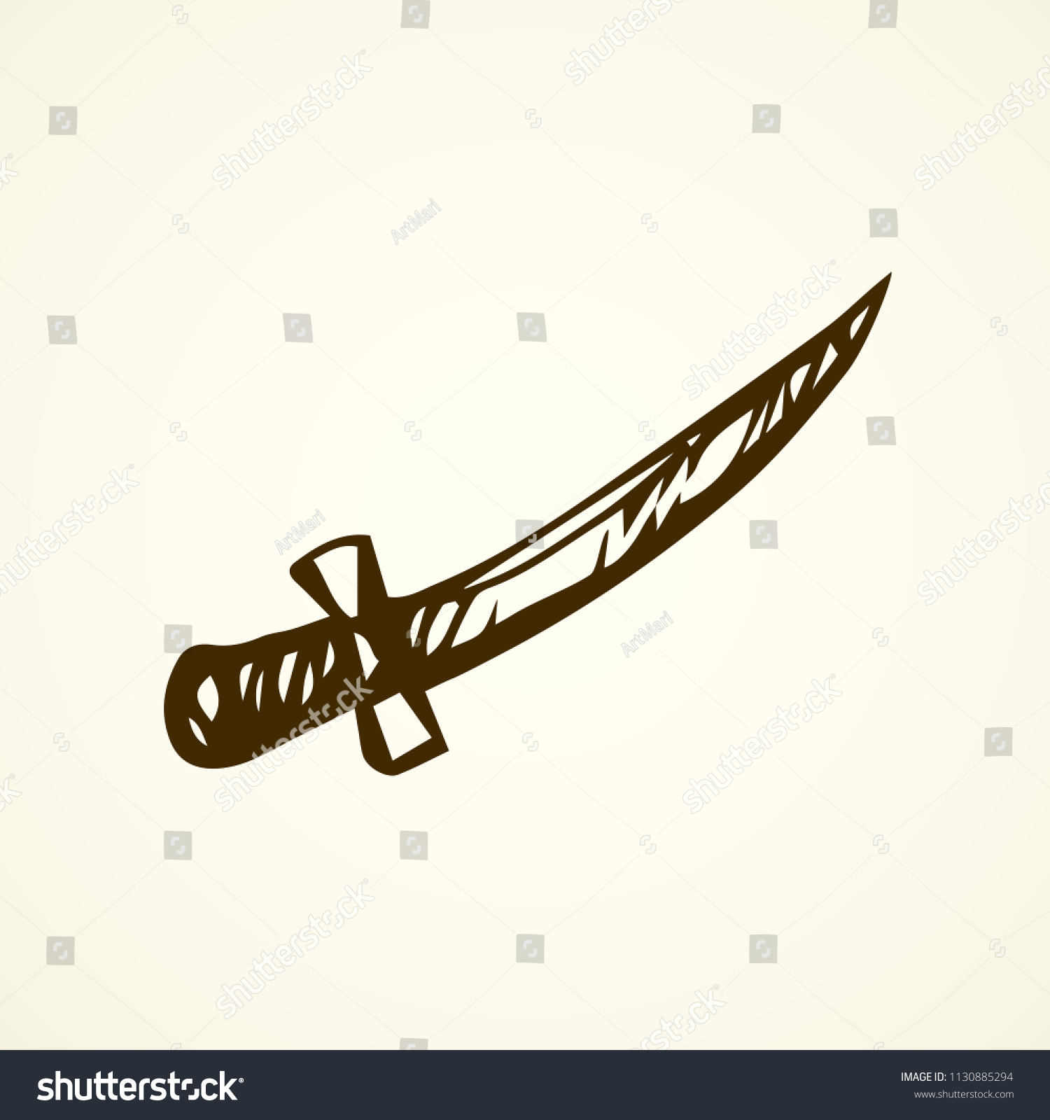 Aged Decorative Knight Iron Cutlass Dirk Stock Vector Royalty Free 1130885294 Shutterstock