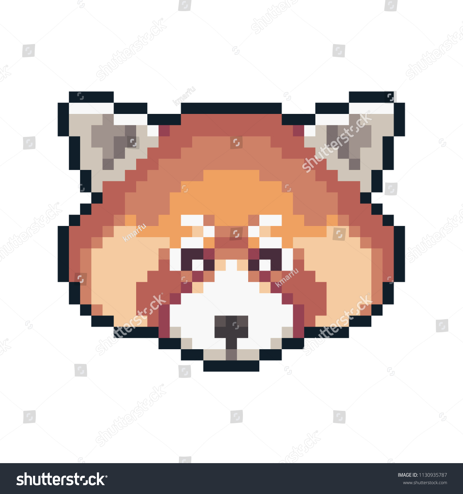 Красная Панда пиксель арт