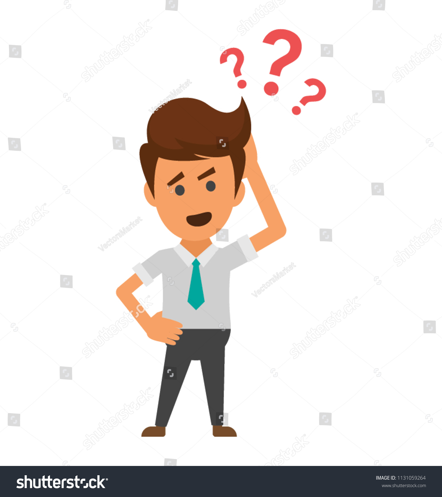 Male Avatar Shown Businessman Question Mark Stock Vector (Royalty Free ...