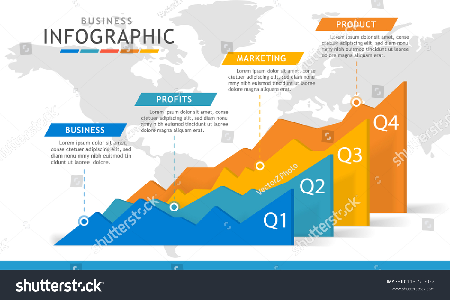 Infographic Template Business Business Quarter Concept Stock Vector