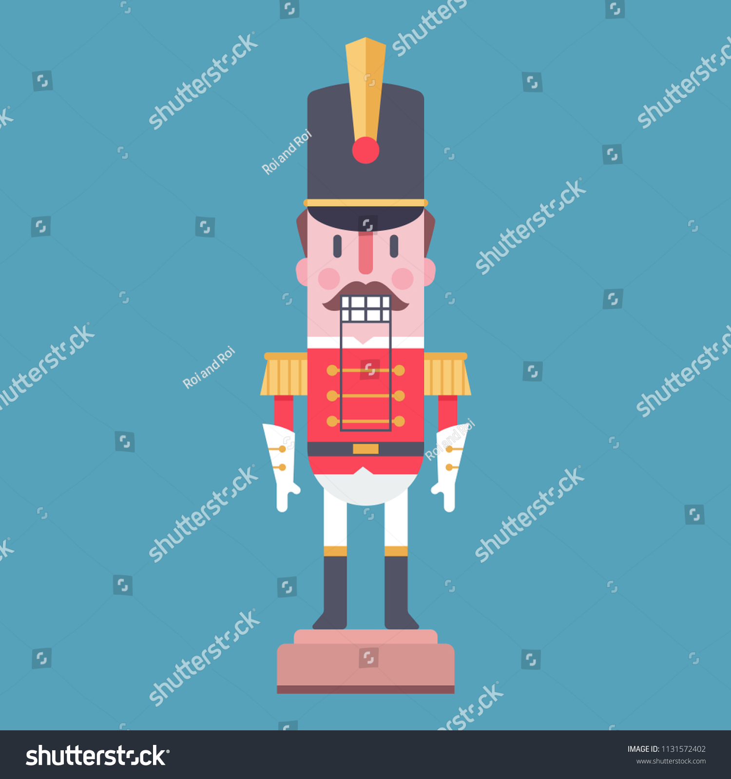 Nutcracker Vector Cartoon Character Toy Soldier Stock Vector (Royalty ...