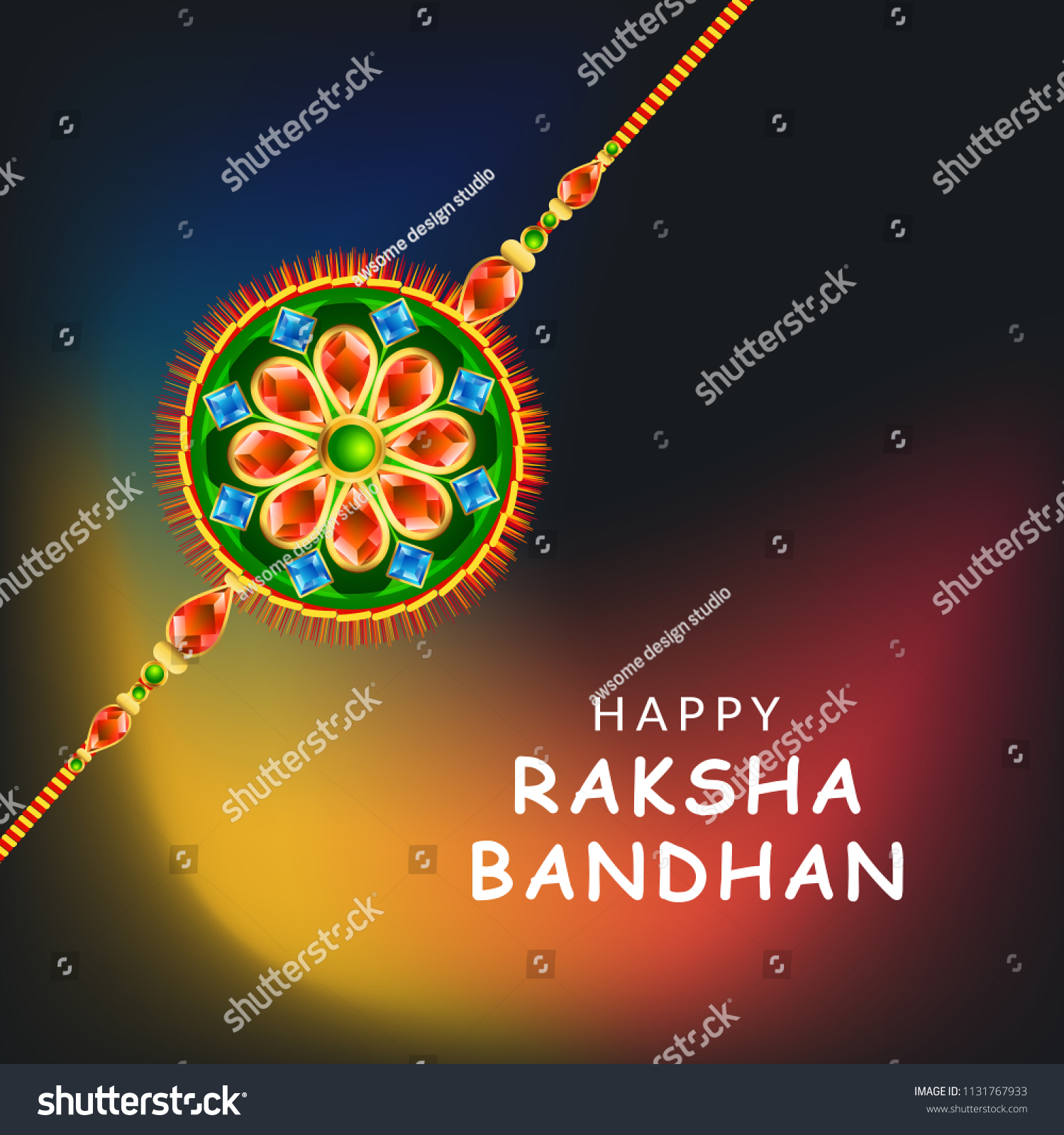 Illustration Raksha Bandhan Greeting Card Design Stock Vector (Royalty ...