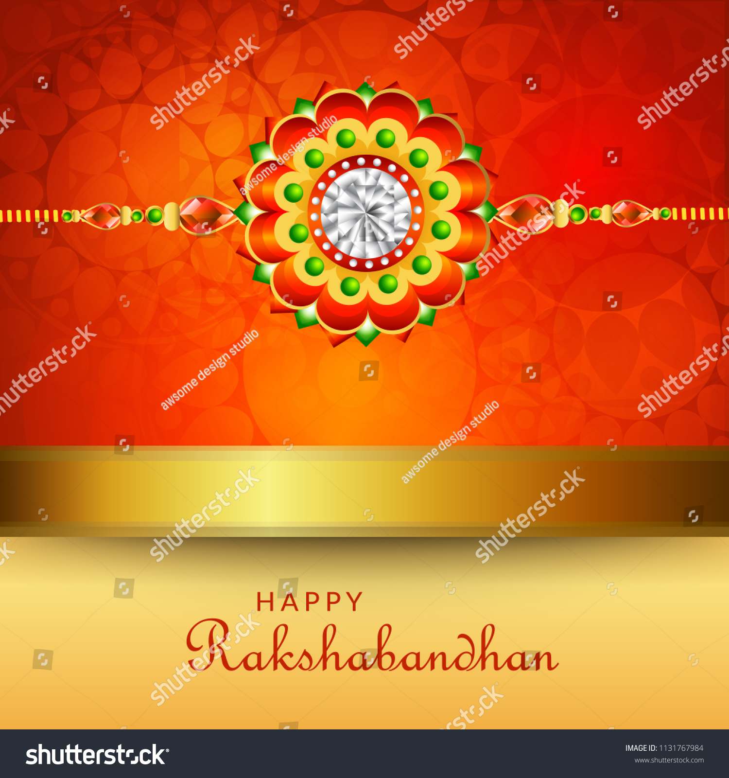 Illustration Raksha Bandhan Greeting Card Design Stock Vector (Royalty ...