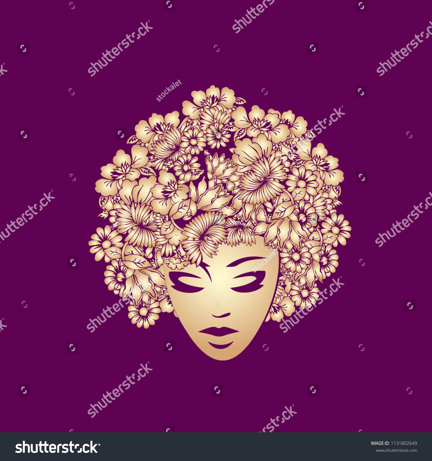 Hair Beauty Salon Illustrationbeautiful African American 库存矢量图（免版税）1131802649 Shutterstock 