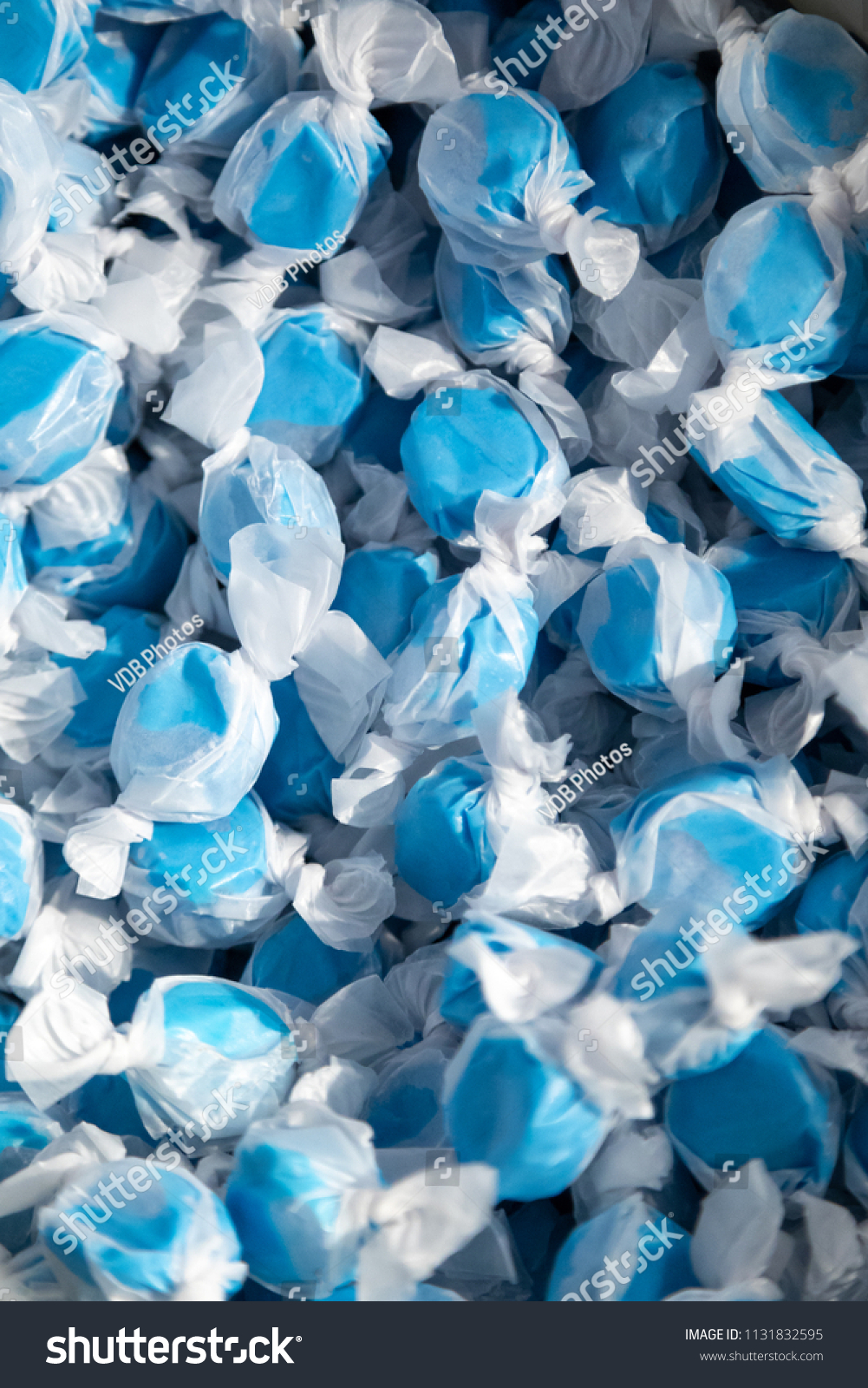 Food Background Individually Wrapped Blue Bubble Stock Photo 1131832595 