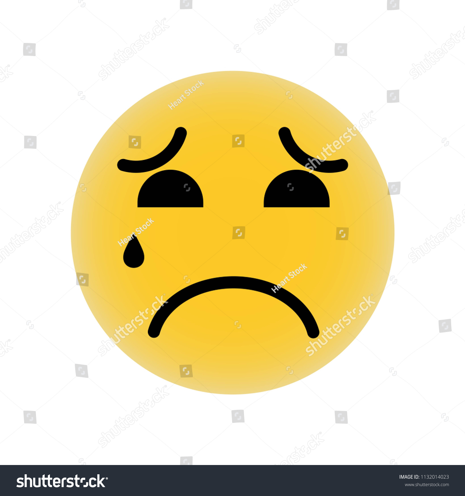 Sad Suffering Crying Emoticon Face Icon Stock Vector (Royalty Free ...