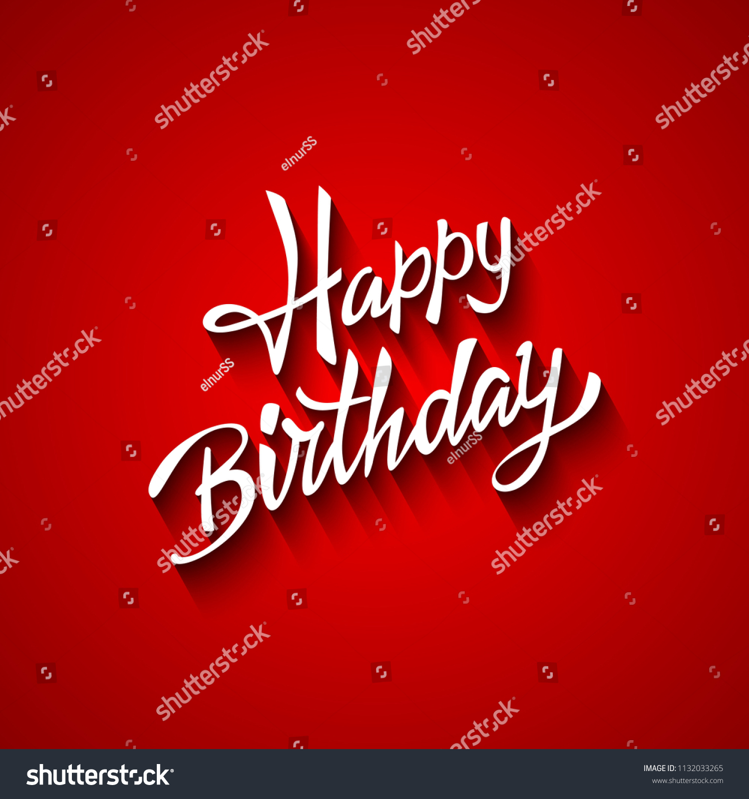 Happy Birthday Hand Illustration Stock Illustration 1132033265 ...