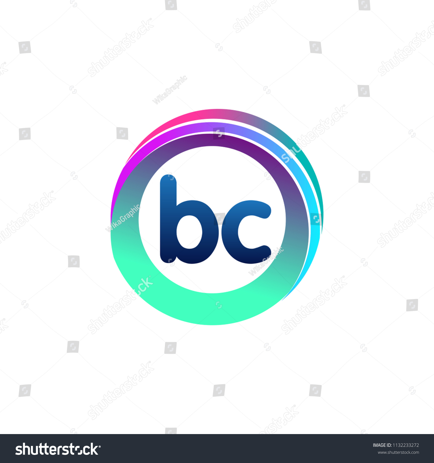 Letter Bc Logo Colorful Circle Letter Stock Vector (Royalty Free ...