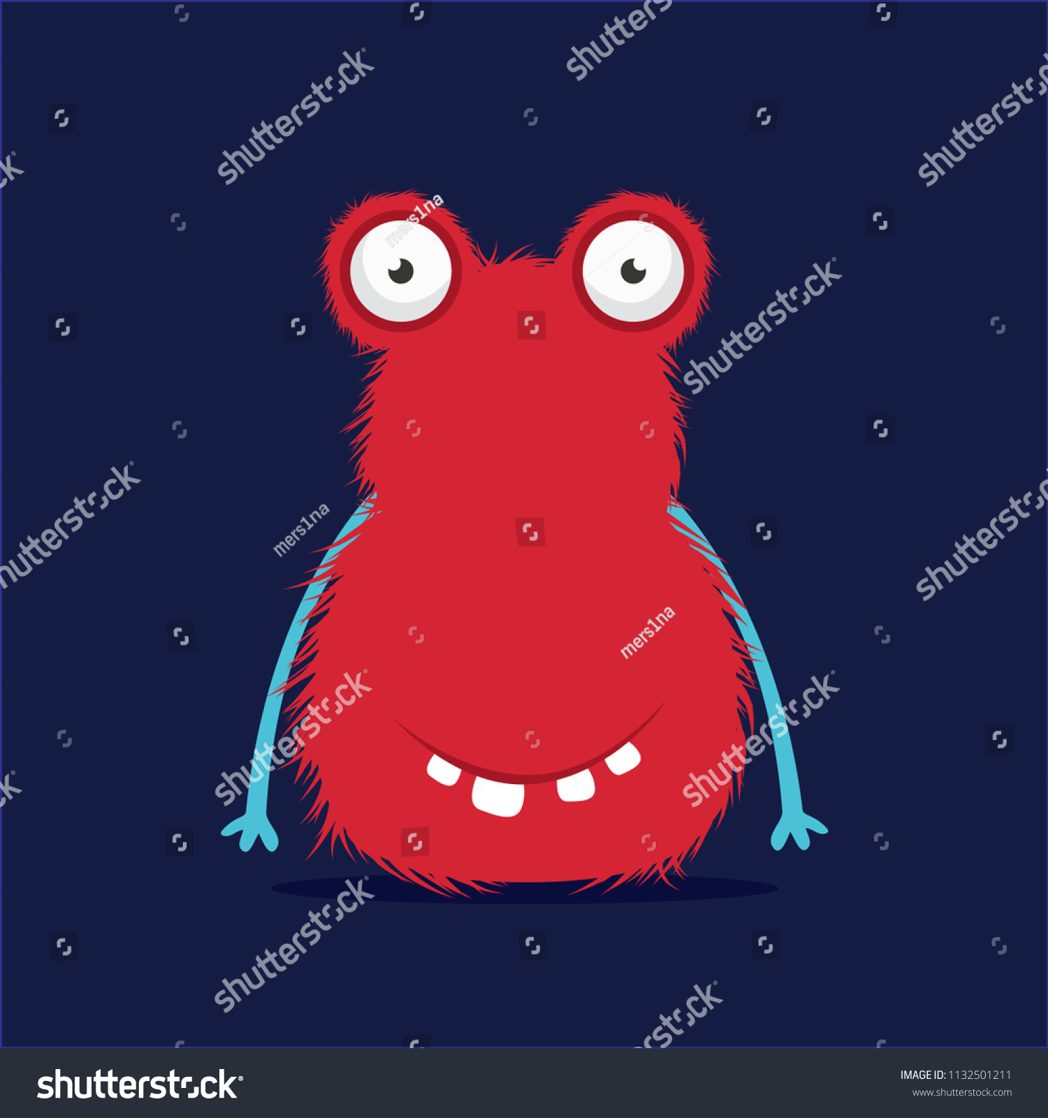 Monster Illustration Cute Cartoon Character Design Stock Vector ...