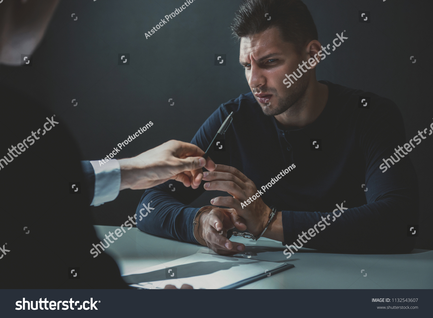 Criminal Man Interrogation Room Refuse Admit Stock Photo 1132543607 Criminal Man Interrogation Room Refuse Admit Stock Photo 1132543607