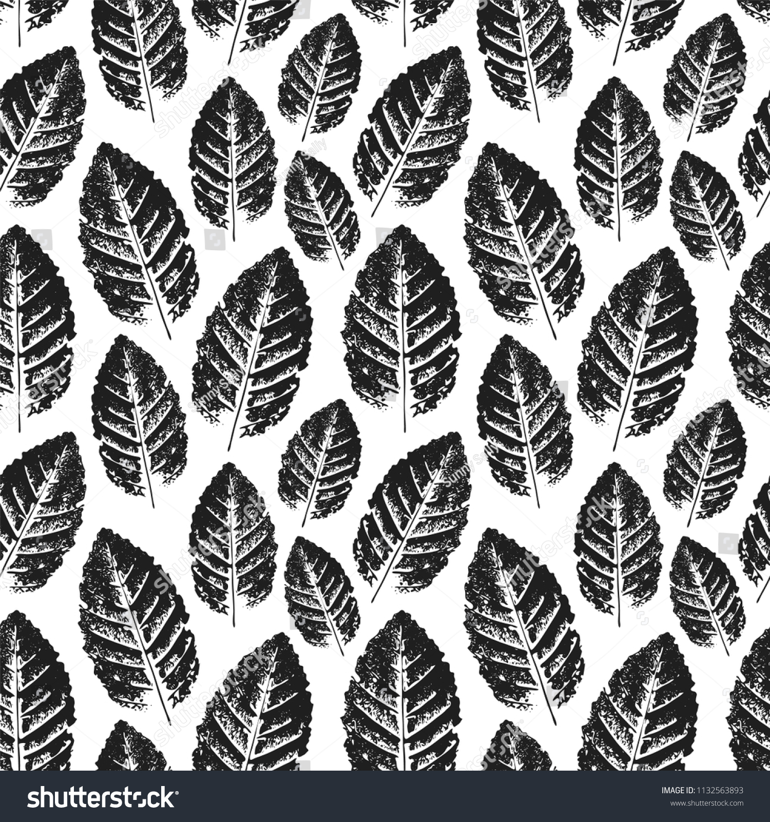 Beautiful Stamp Leaf Pattern Seamless Stock Vector (Royalty Free ...