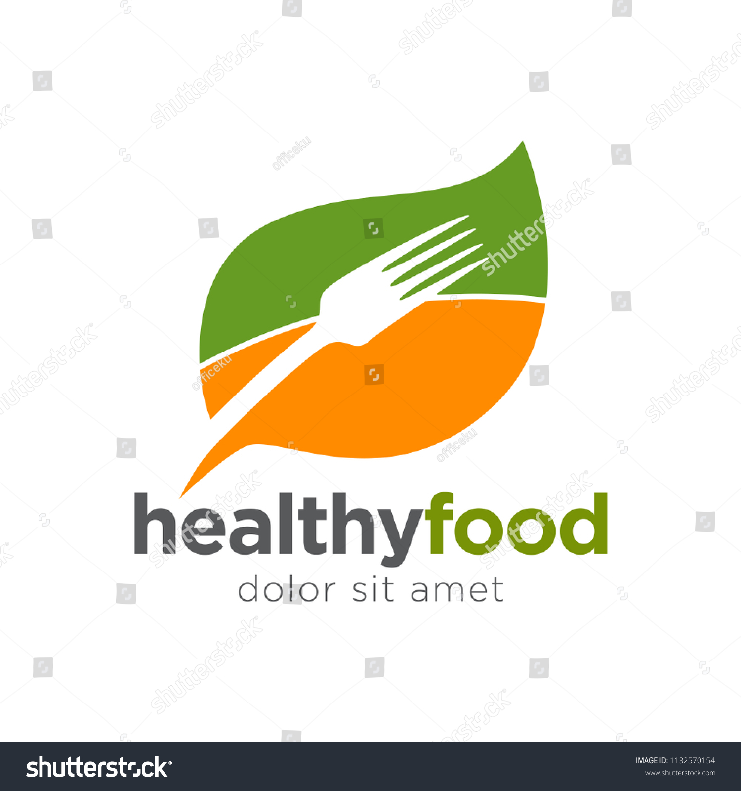 Healthy Food Logo Template Stock Vector (Royalty Free) 1132570154 ...