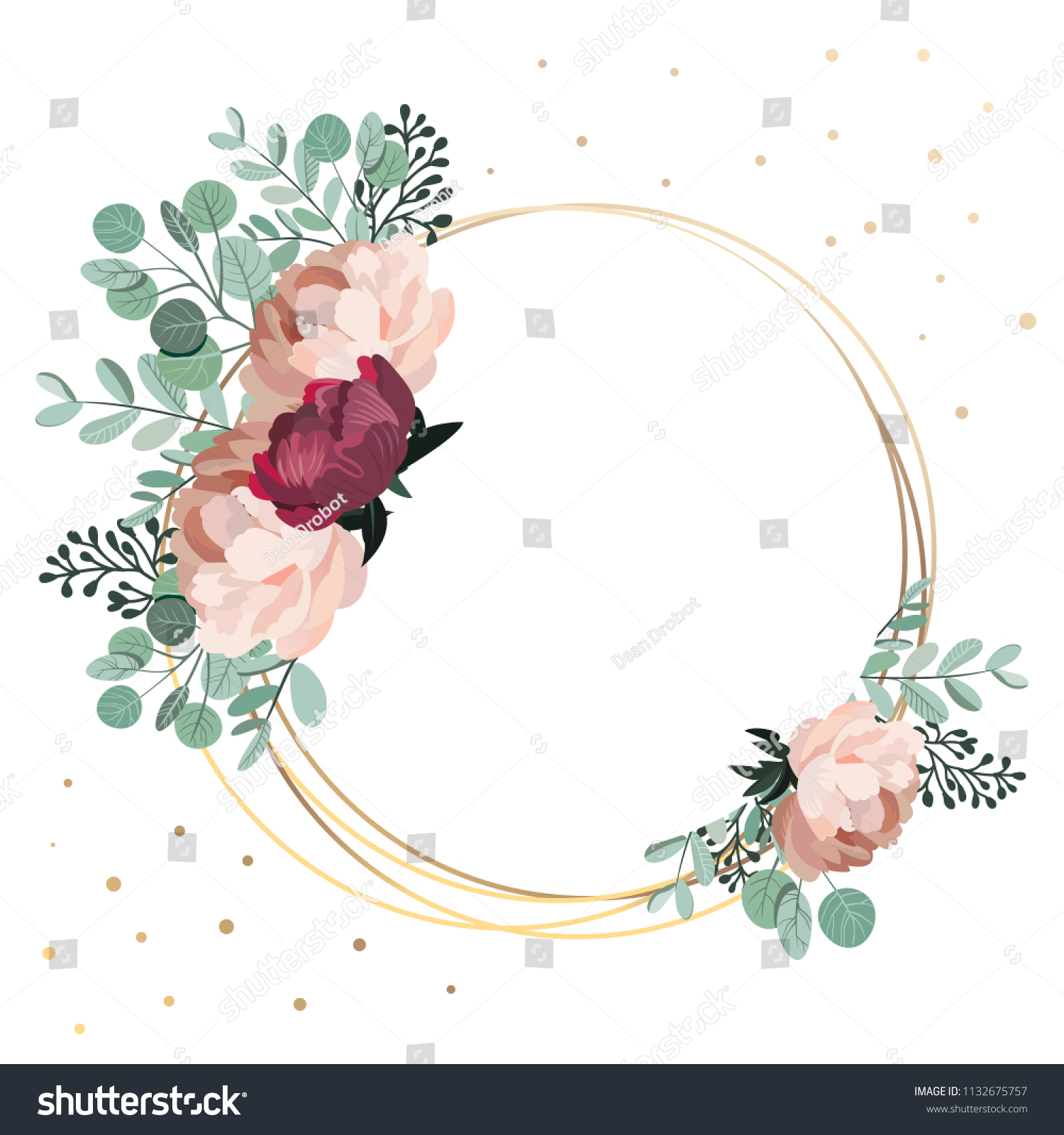 Beautiful Round Floral Frame Place Text Stock Vector (Royalty Free ...