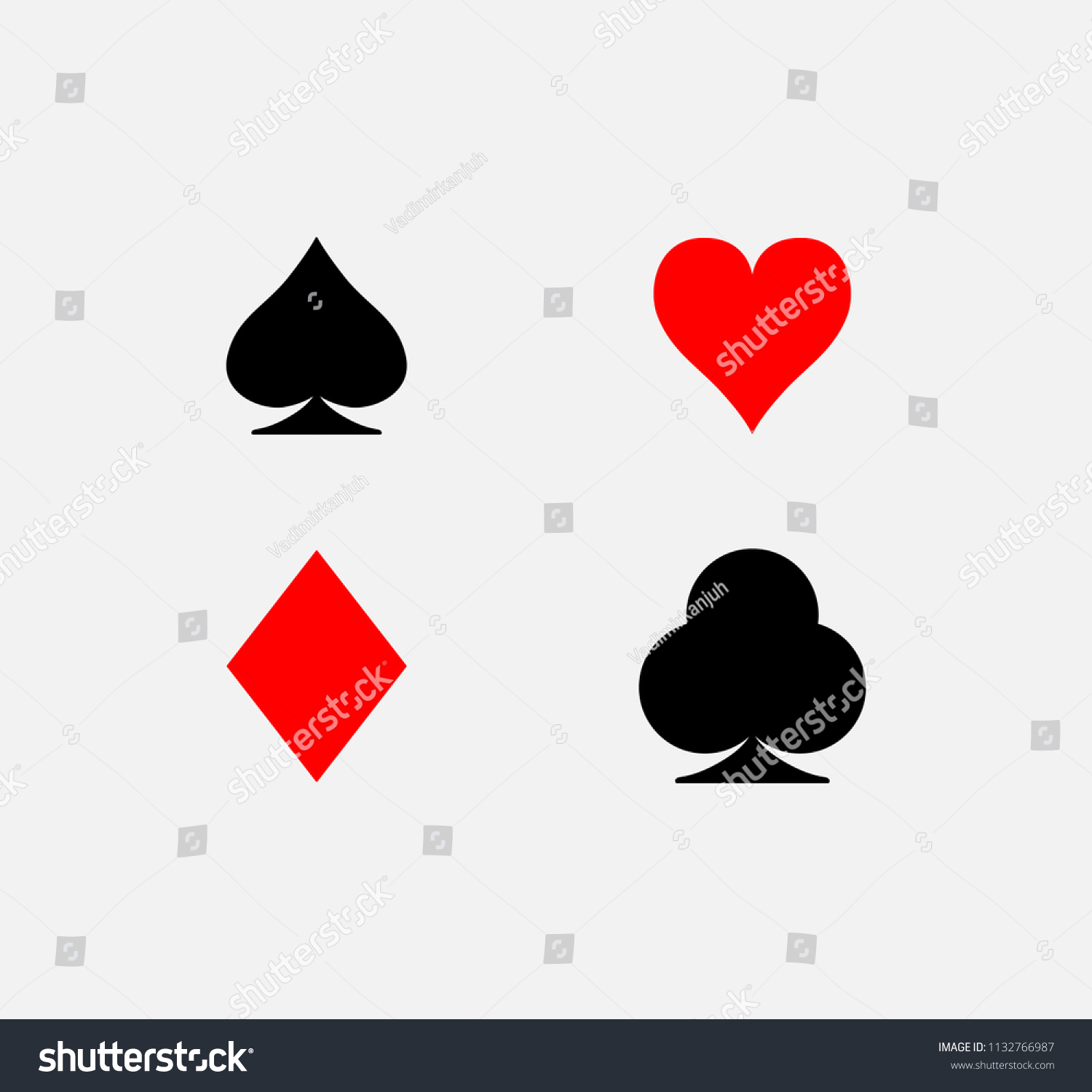 Poker Card Symbols Vector Stock Vector (Royalty Free) 1132766987 ...