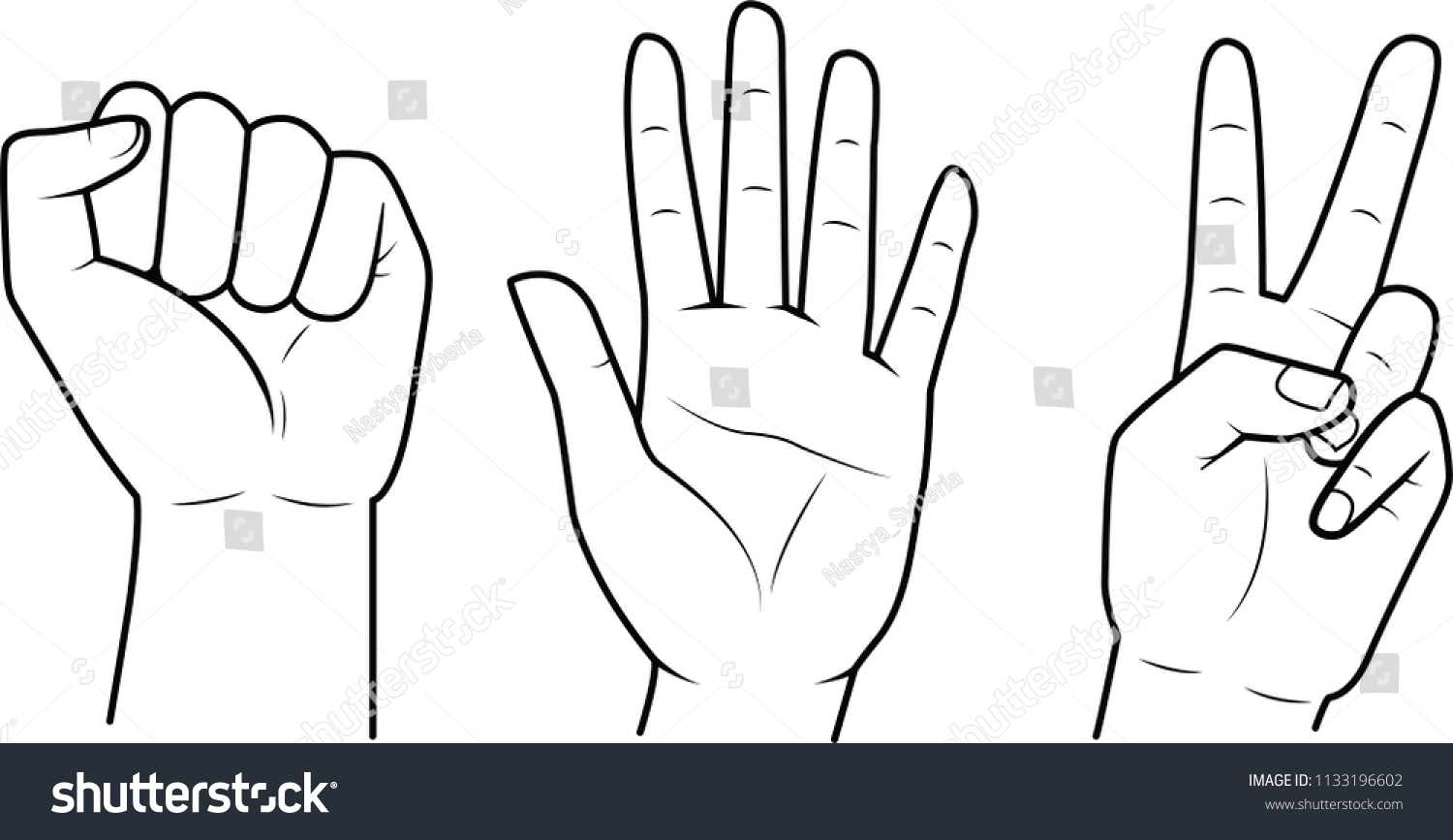 Rock Paper Scissors Fingers Vector Stock Vector (Royalty Free ...