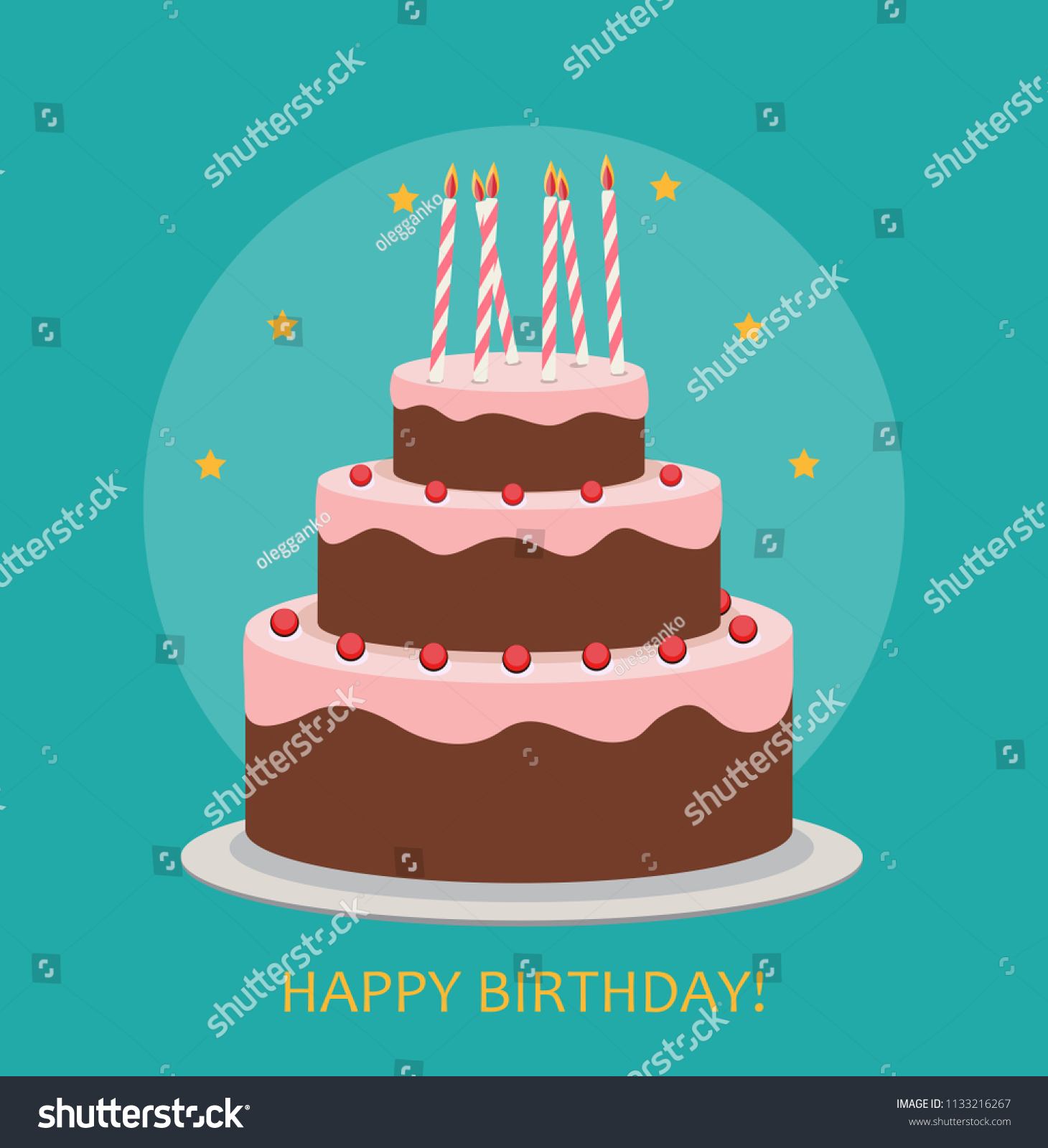 Happy Birthday Poster Background Cake Vector Stock Vector (Royalty Free ...