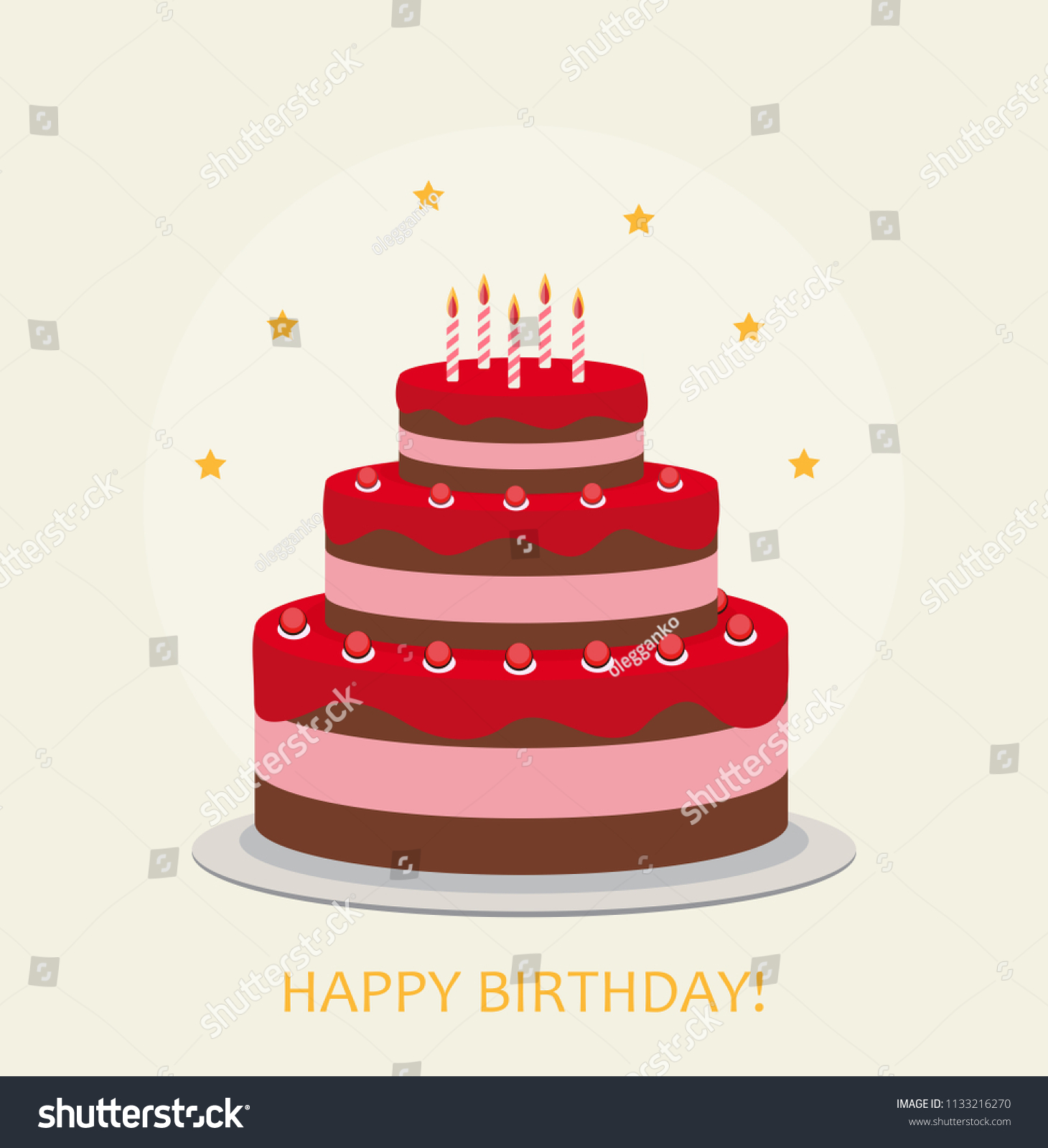 Happy Birthday Poster Background Cake Vector Stock Vector (Royalty Free ...