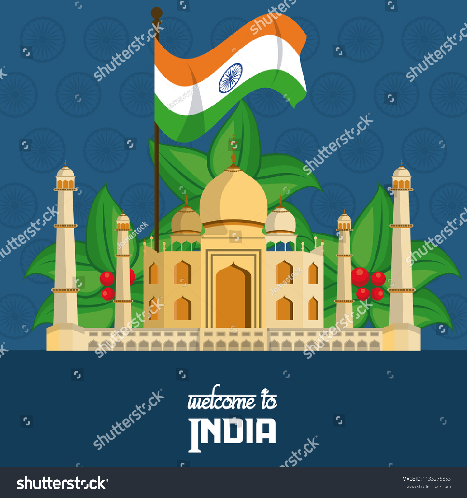 Welcome India Card Stock Vector (Royalty Free) 1133275853 | Shutterstock