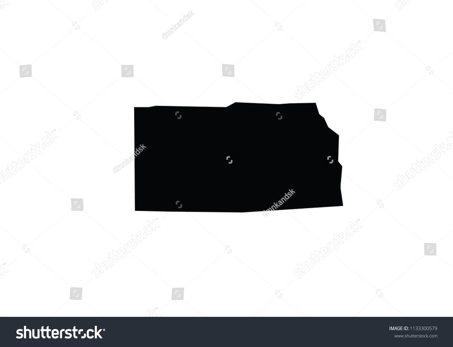 Kansas Outline Map Black Usa State Stock Vector (Royalty Free ...