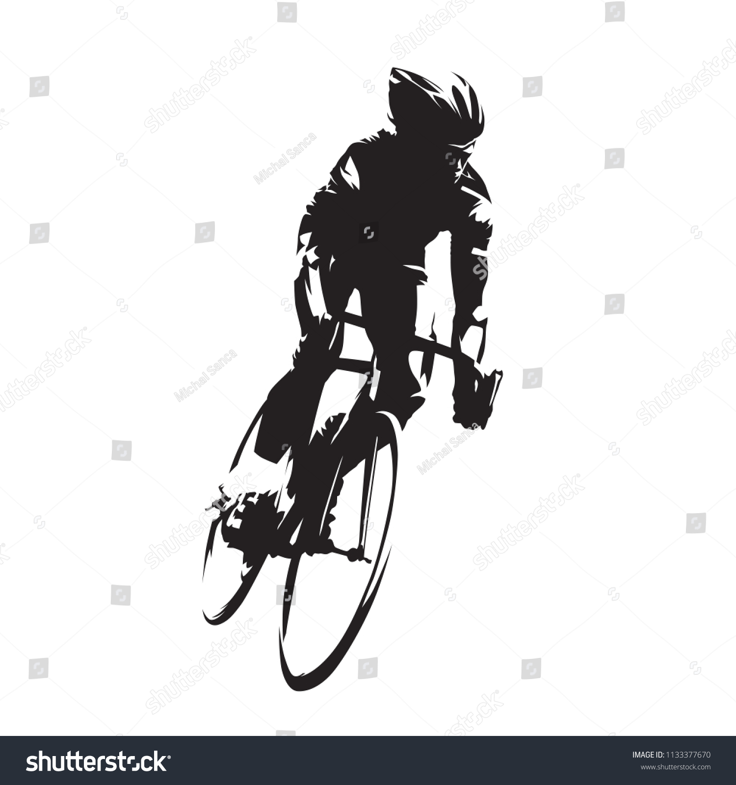 Cycling Road Cyclist On His Bike Stock Vector (Royalty Free) 1133377670 ...