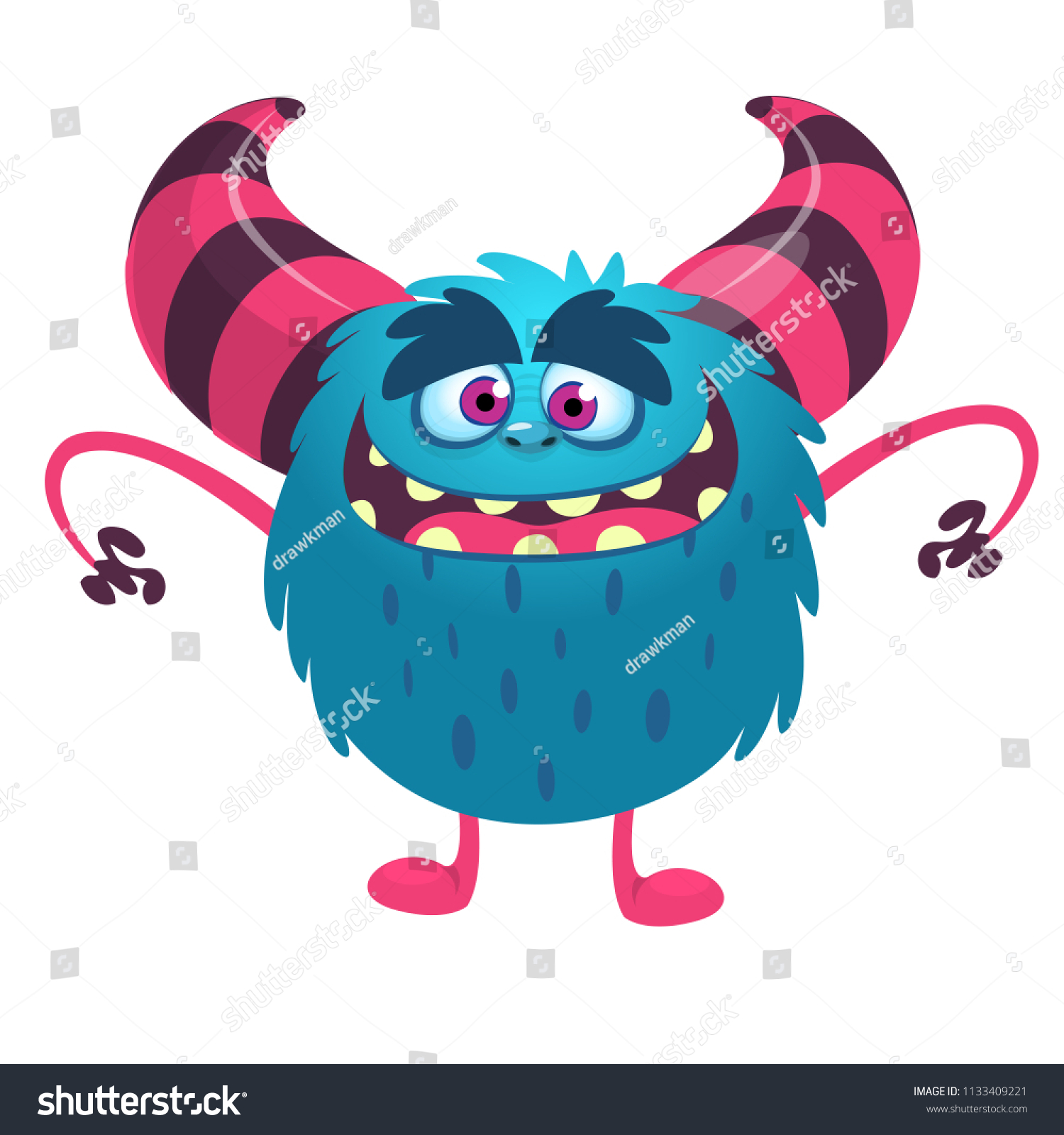 Funny Cartoon Monster Big Mouth Vector Stock Vector Royalty Free 1133409221 Shutterstock 