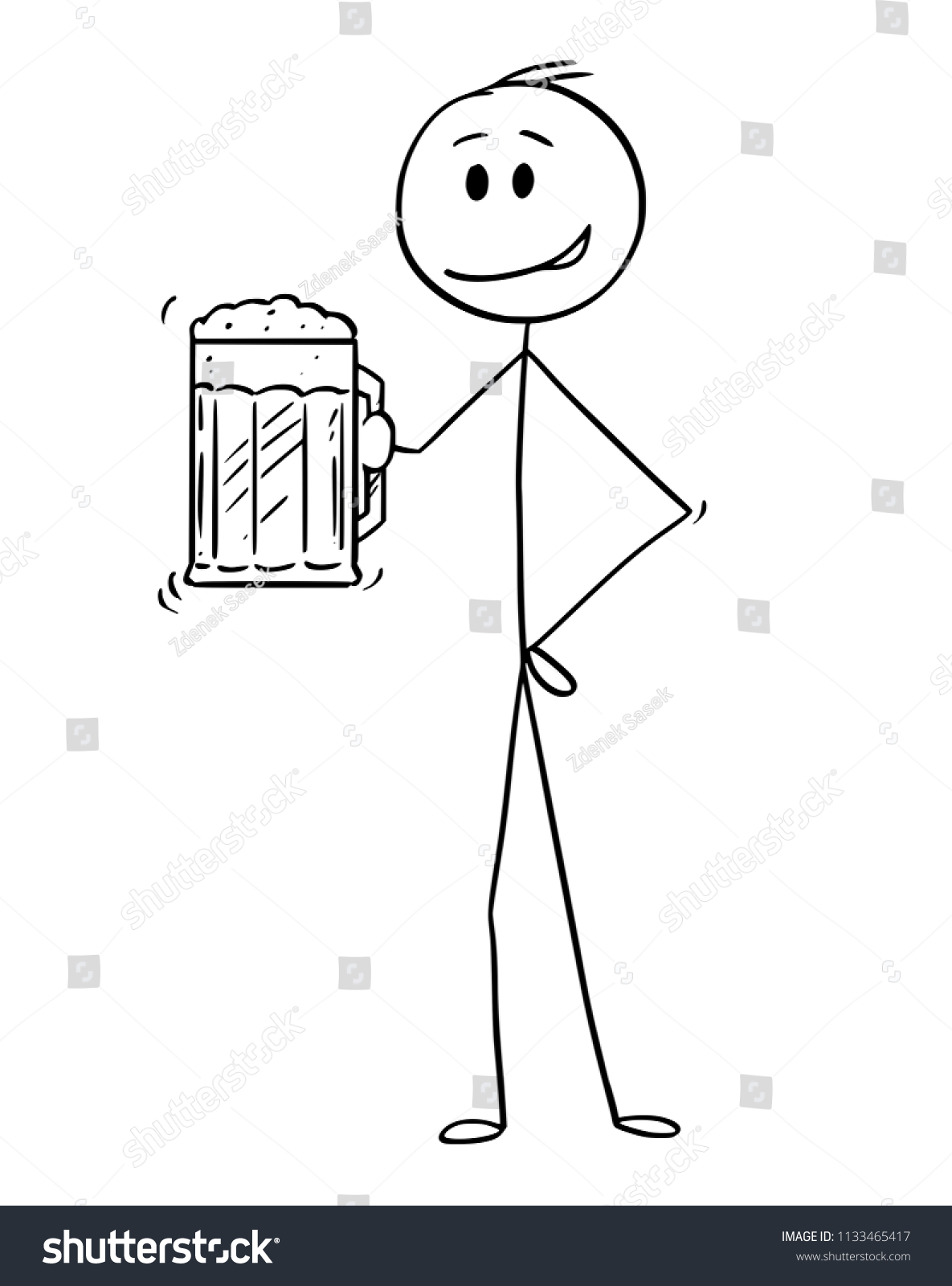 Cartoon Stick Drawing Conceptual Illustration Man Stock Vector (Royalty ...