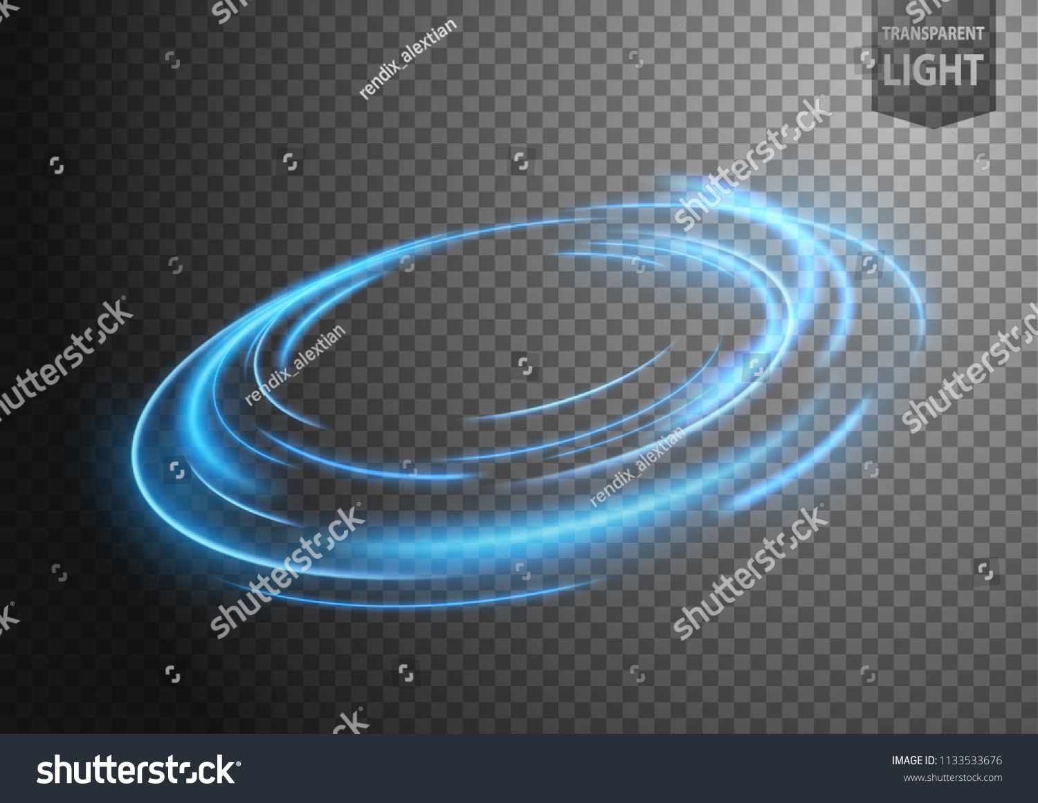 Abstract Blue Wind Line Light Transparent Stock Vector (Royalty Free ...