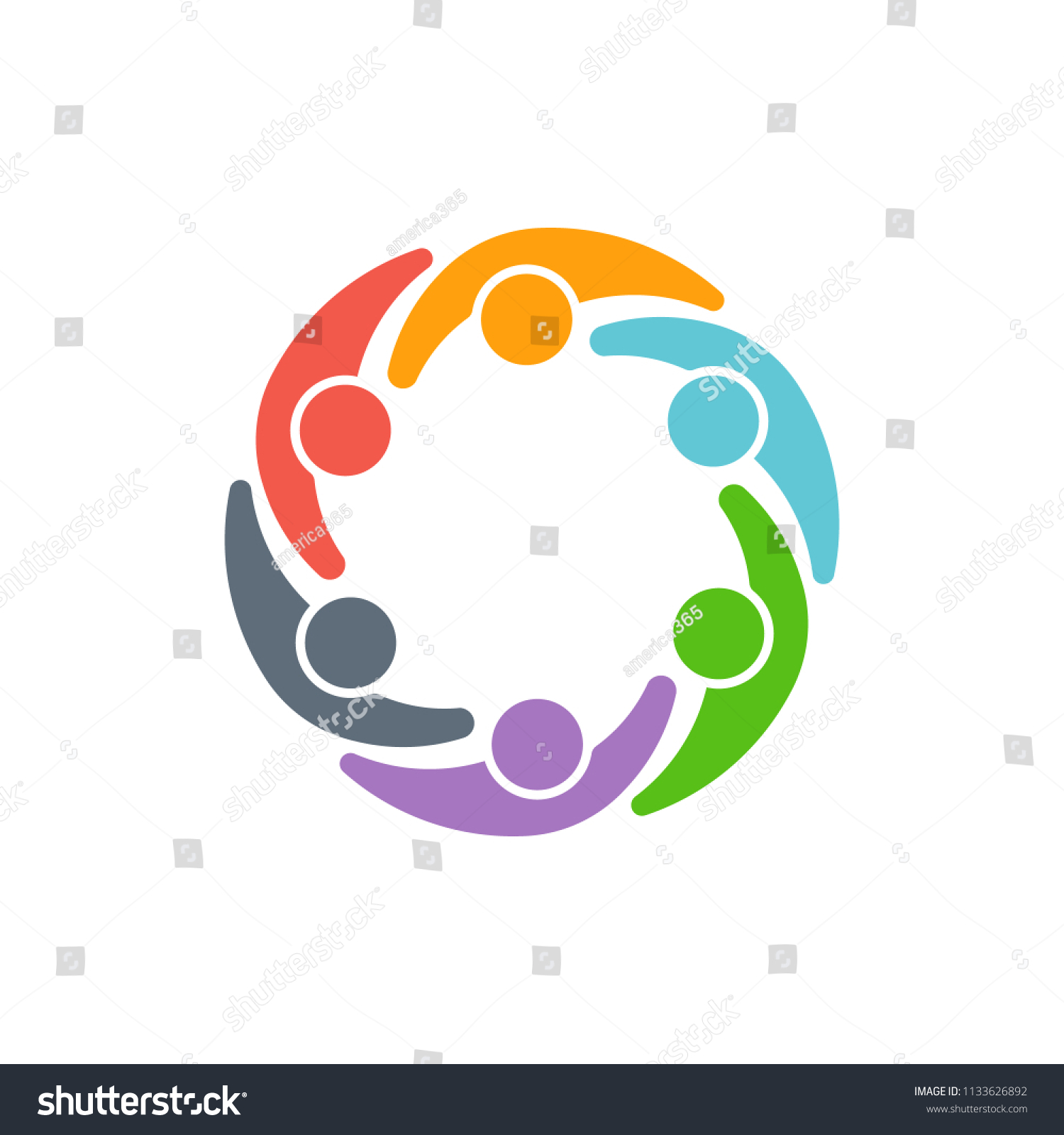 Teamwork People Logo Vector Design Stock Vector (Royalty Free ...