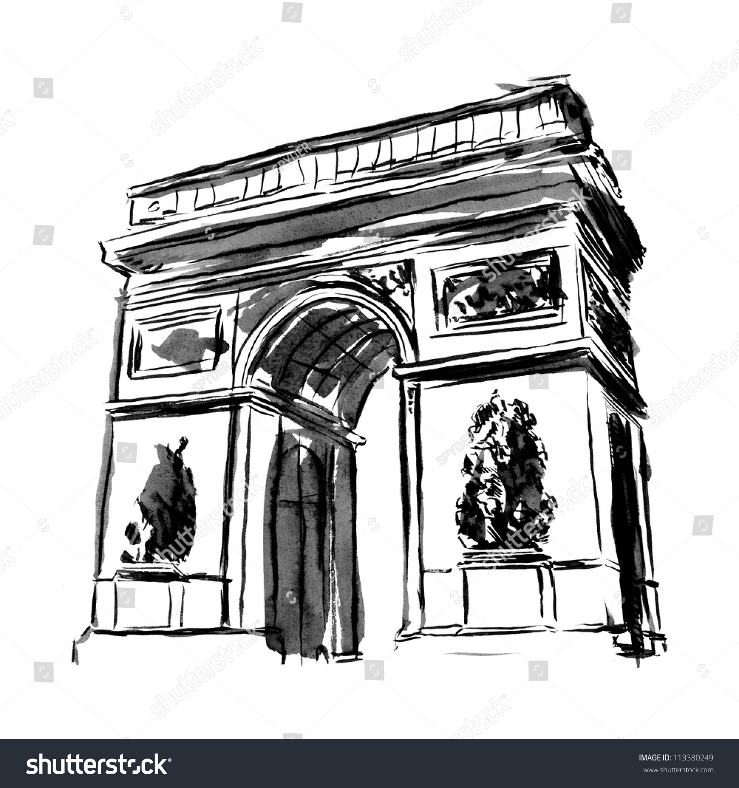 Триумфальная арка Париж чертеж с размерами