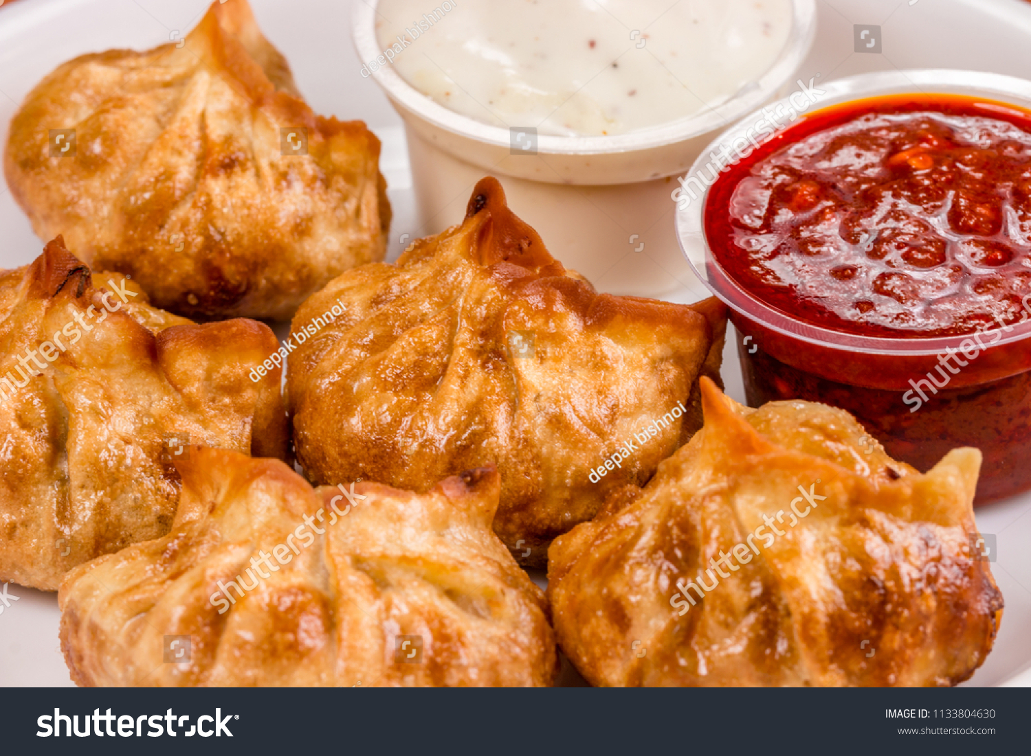 Nepalese Traditional Dumpling Momos Steamed Fried Stock Photo ...