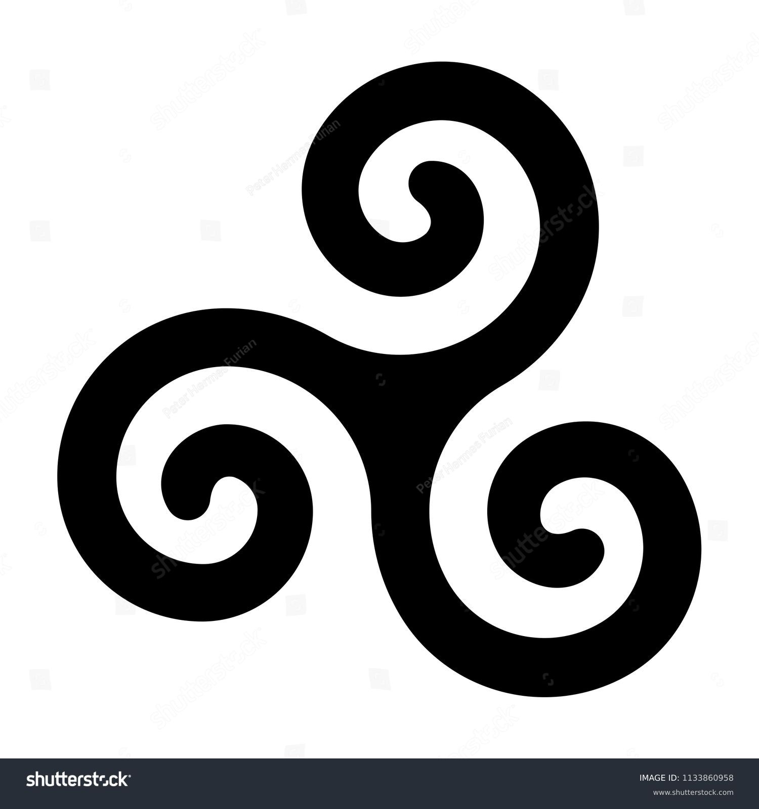 Black Celtic Spiral Triskele On White Stock Vector (Royalty Free ...