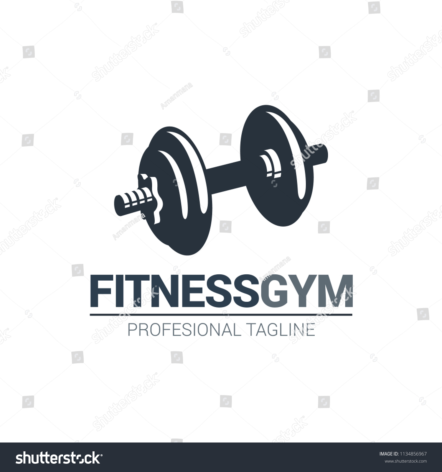 Fitness Gymnasium Logo Stock Vector (Royalty Free) 1134856967 ...