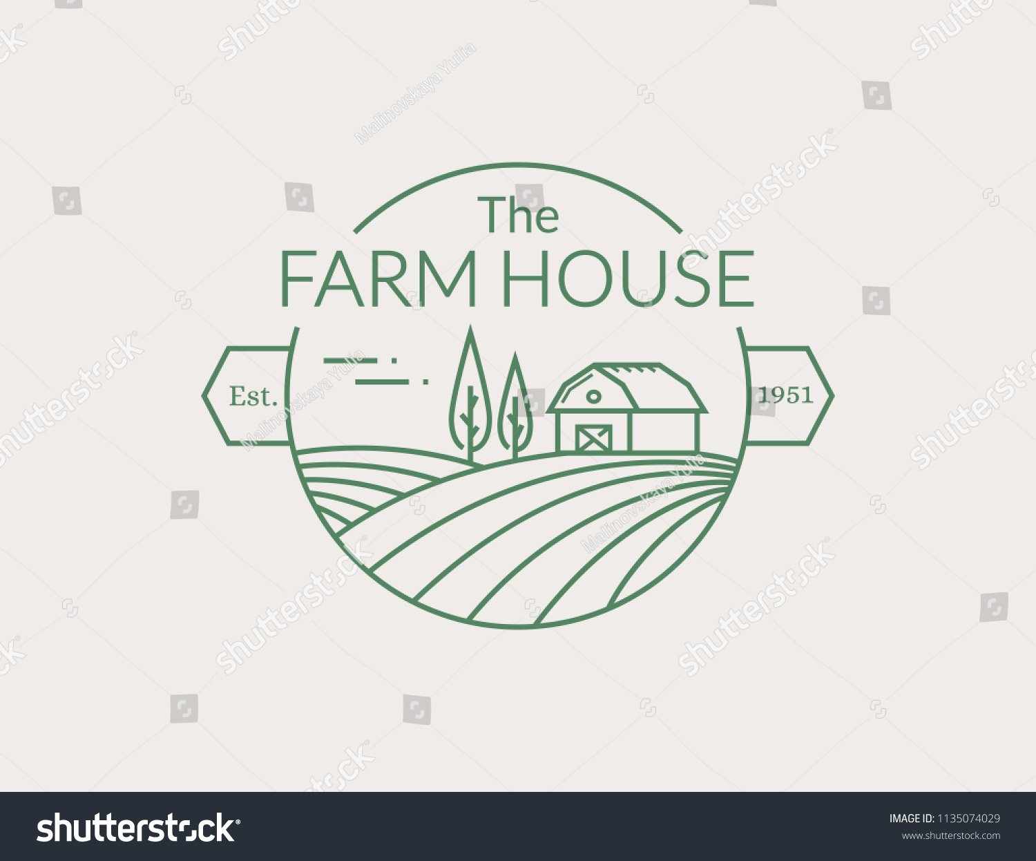 Farm House Outline Logo Isolated On Stock Vector (royalty Free 