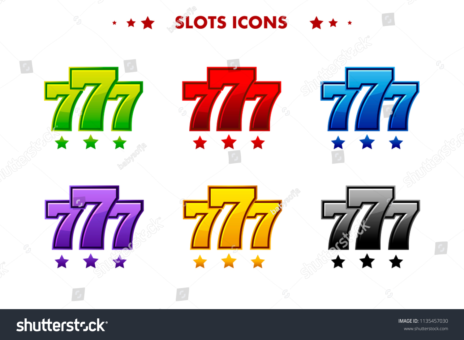 Management pick consonant Glossy 777 Jackpot Symbol Colored App Stock Vector (Royalty Free)  1069705925 | Shutterstock