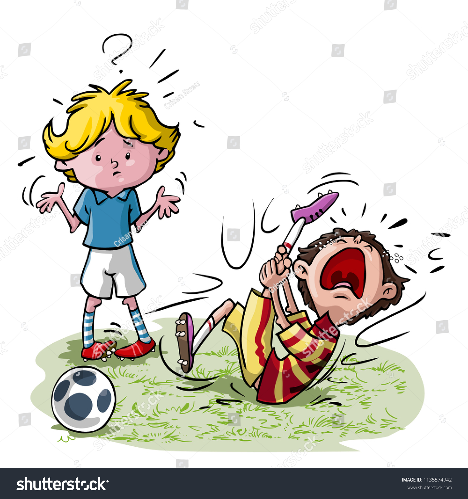 Vector Illustration Football Players Cartoon Concept Stock Vector 