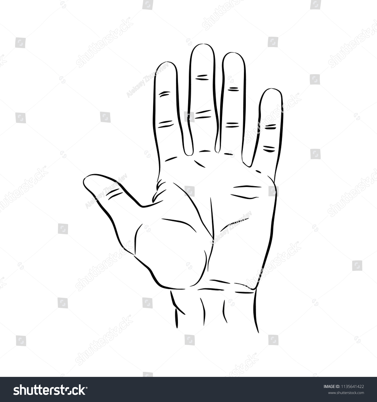 Counting Fingers Number Five Hand Showing Stock Vector (Royalty Free ...