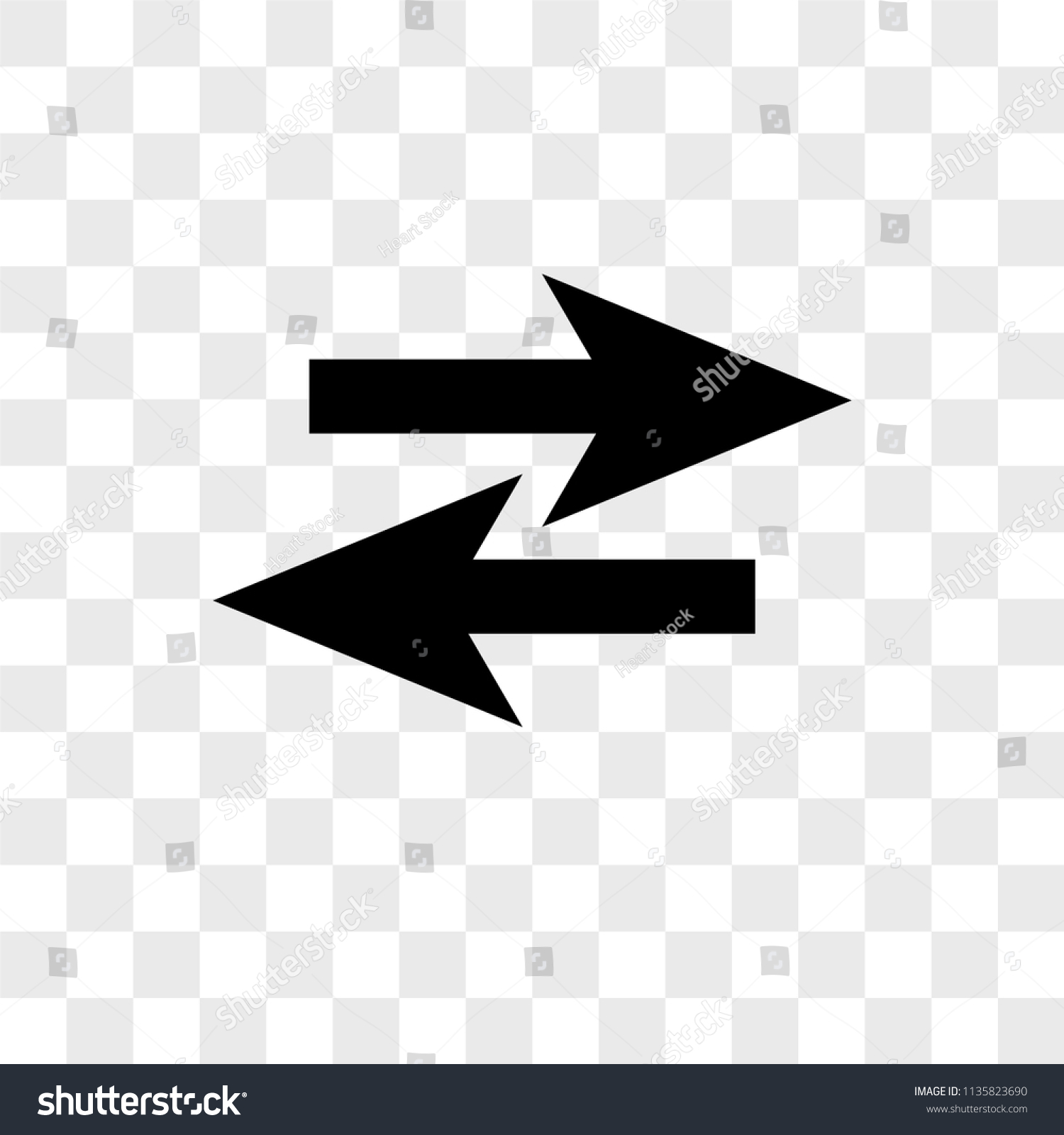 Two Opposite Arrows Vector Icon On Stock Vector Royalty Free 1135823690 Shutterstock 7776