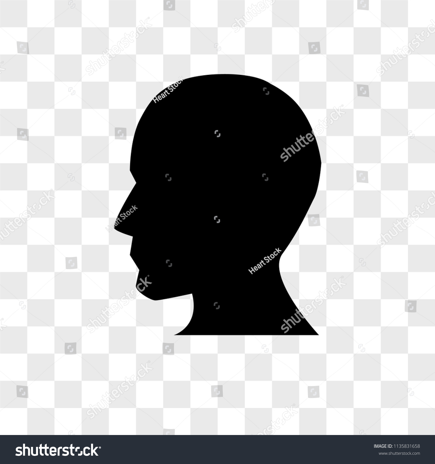 Head Vector Icon On Transparent Background Stock Vector (Royalty Free ...