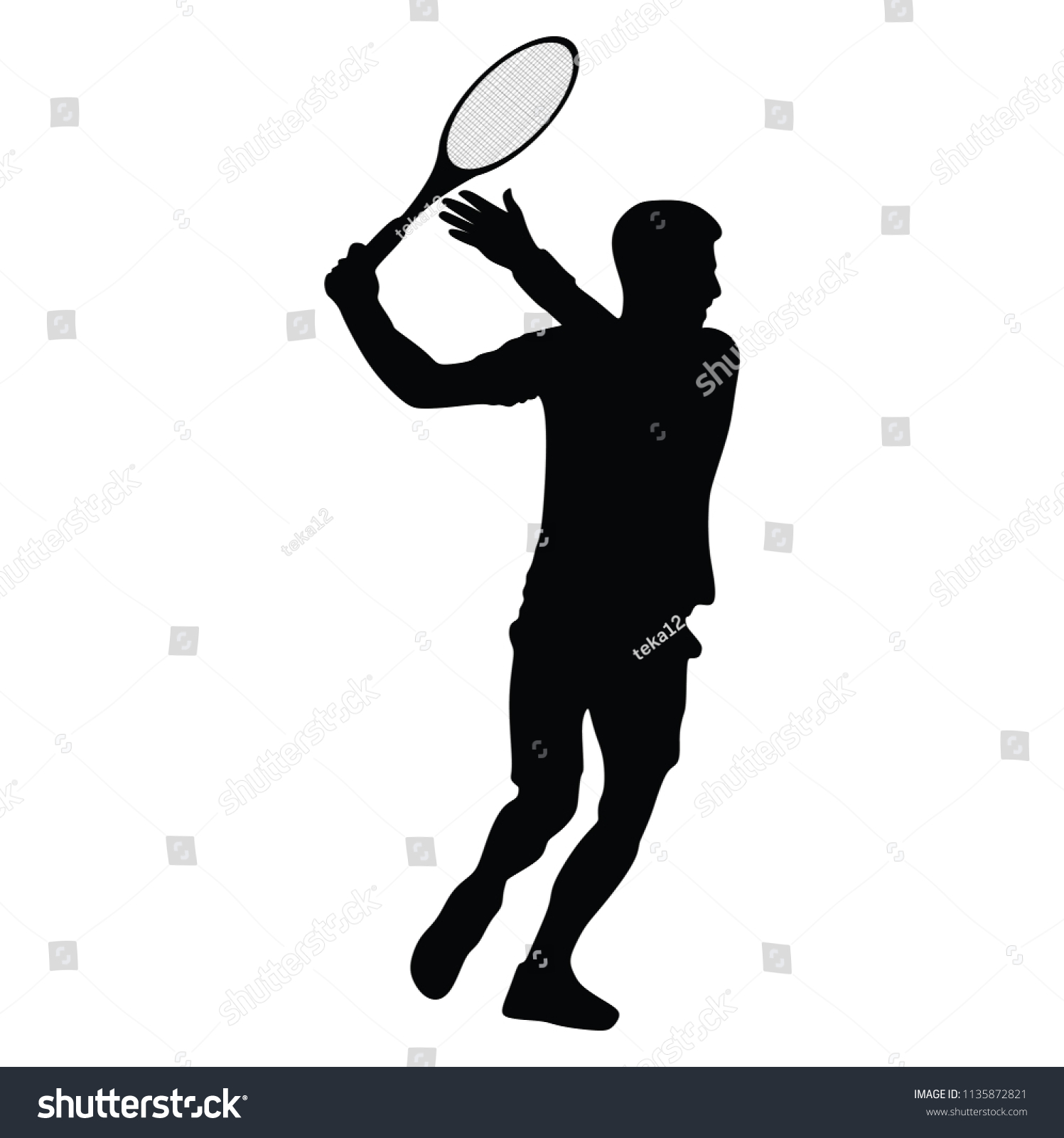 Tennis Player Silhouette Man Tennis Players Stock Vector (Royalty Free ...