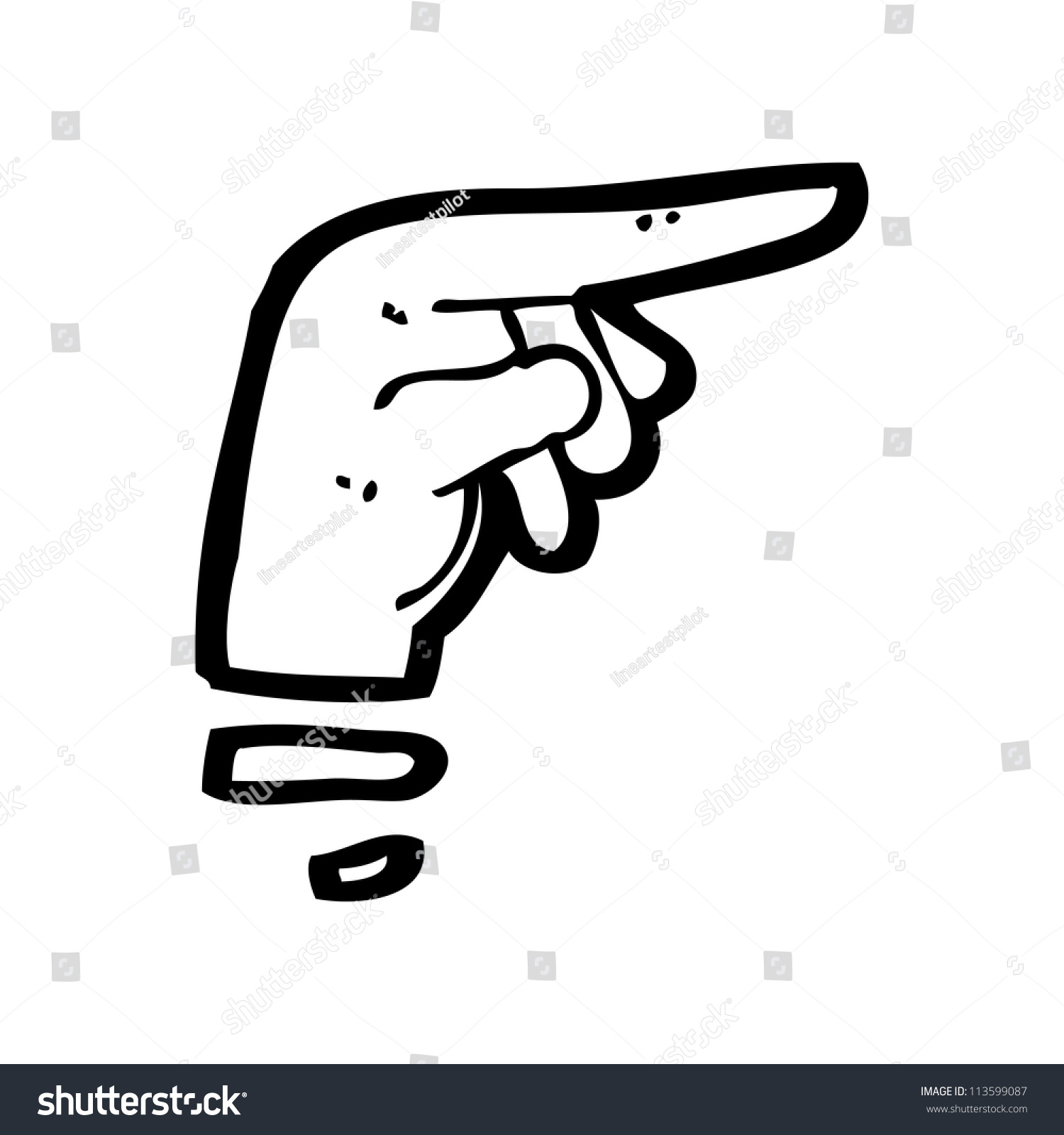 Pointing Hand Sign Cartoon Stock Illustration 113599087 