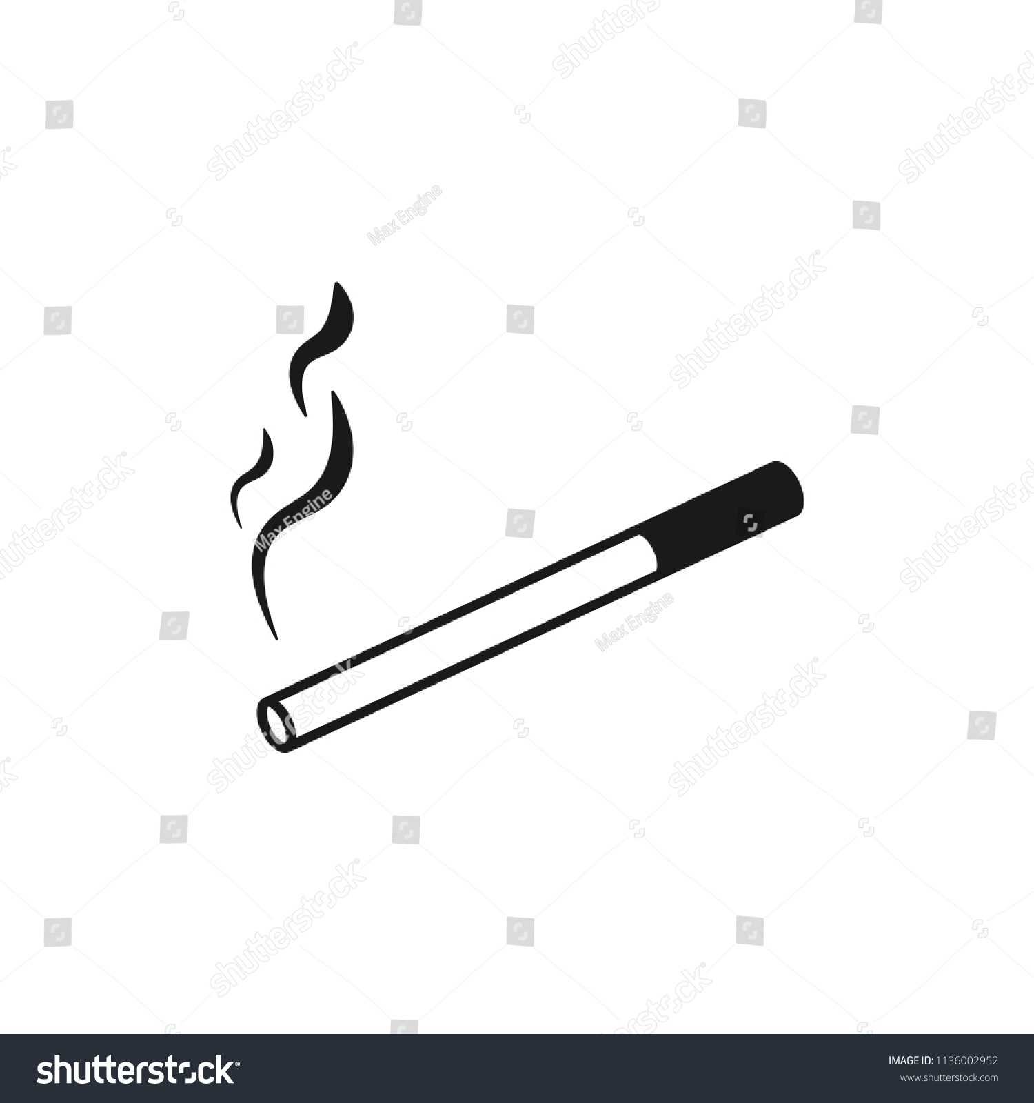 Cigarette Vector Icon Cigarette Smoke Icon Stock Vector (Royalty Free ...