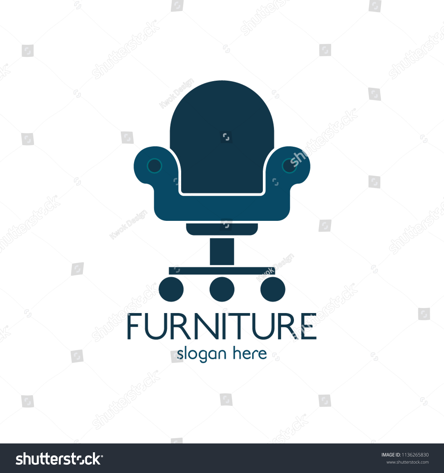 Furniture Office Chair Logo Design Icon Stock Vector (Royalty Free ...