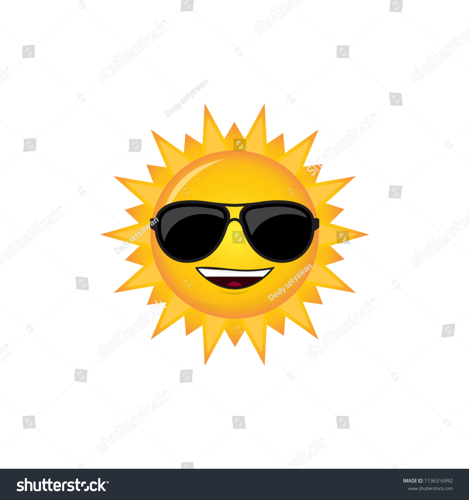 Sun Smile Vector Icon Character Design Stock Vector (Royalty Free ...