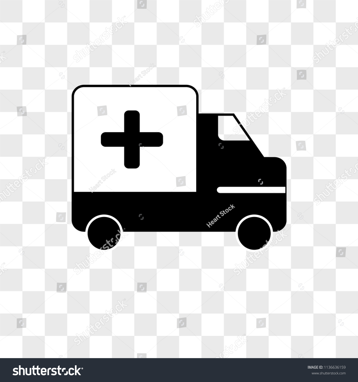 Ambulance Vector Icon On Transparent Background Stock Vector (royalty 