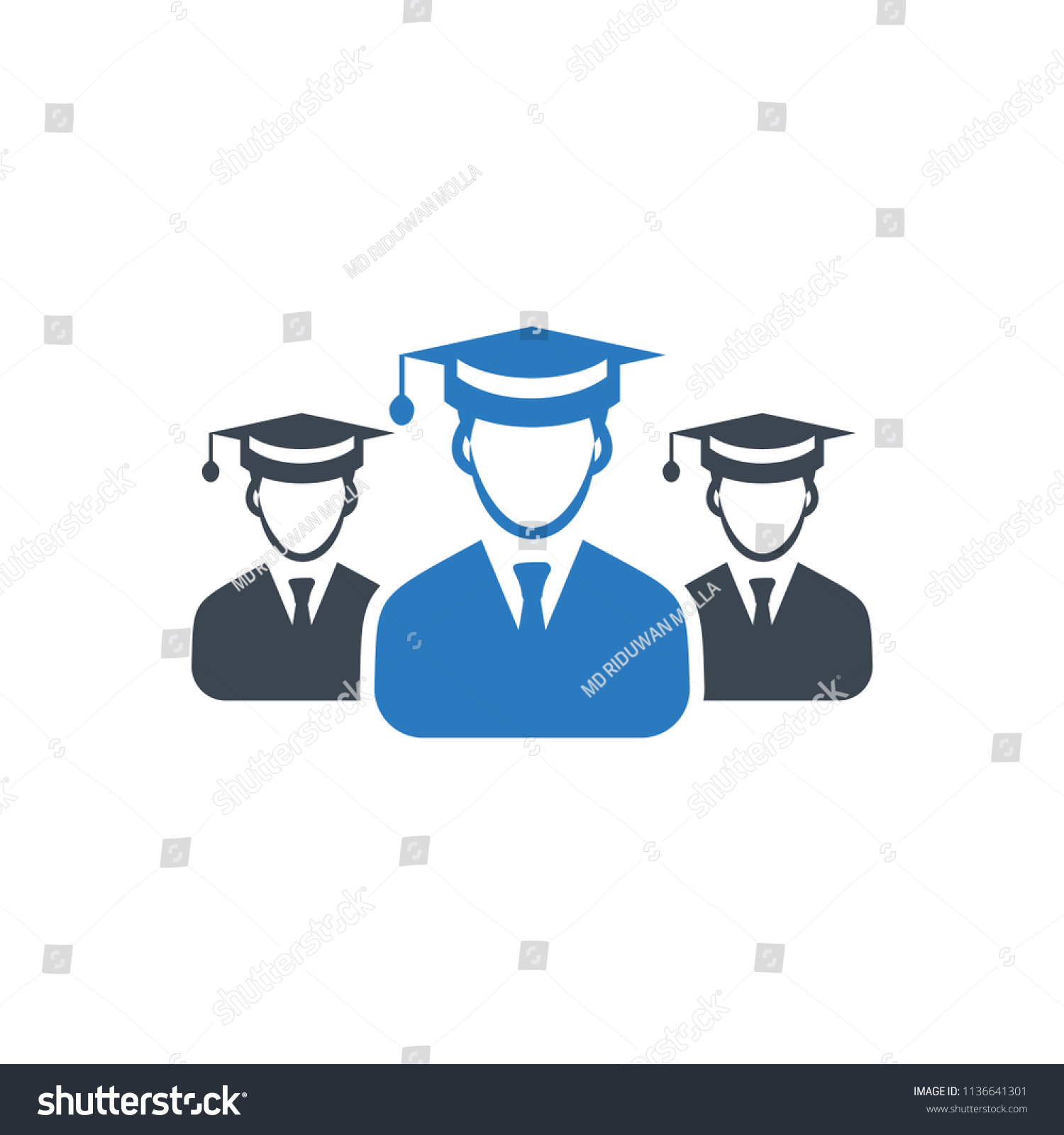 Graduate Student Team Icon Male Symbol Stock Vector (Royalty Free ...